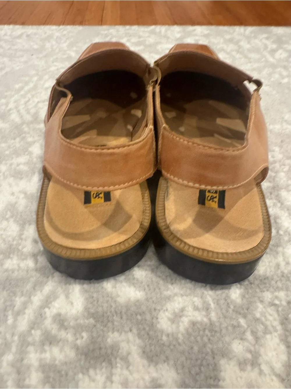 STACY ADAMS Brown Closed Toe Slingback Leather Sandals Shoes Men US 11.5 M